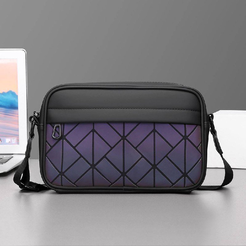 Modern Geometric Reflective Crossbody Bag - Stylish Unisex Shoulder Sling