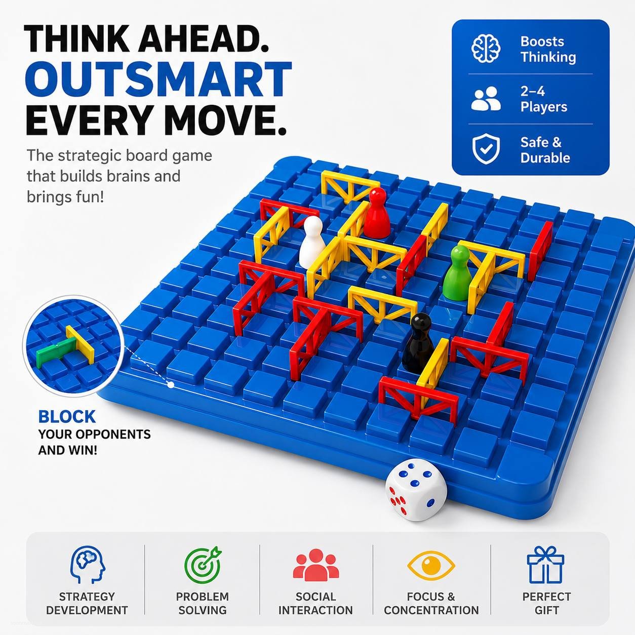 Multiplayer Breakout Sliding Puzzle Board Game - STEM Logical Thinking Toy
