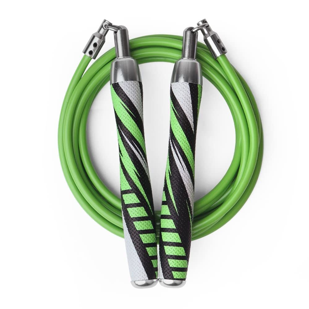 SoonMart Premium Leather Handle Jump Rope - Non-Slip Fitness Skipping Rope