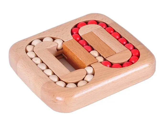 Classic Wood Game Mind Brain Teaser Beads Wooden Puzzle for Adults Children