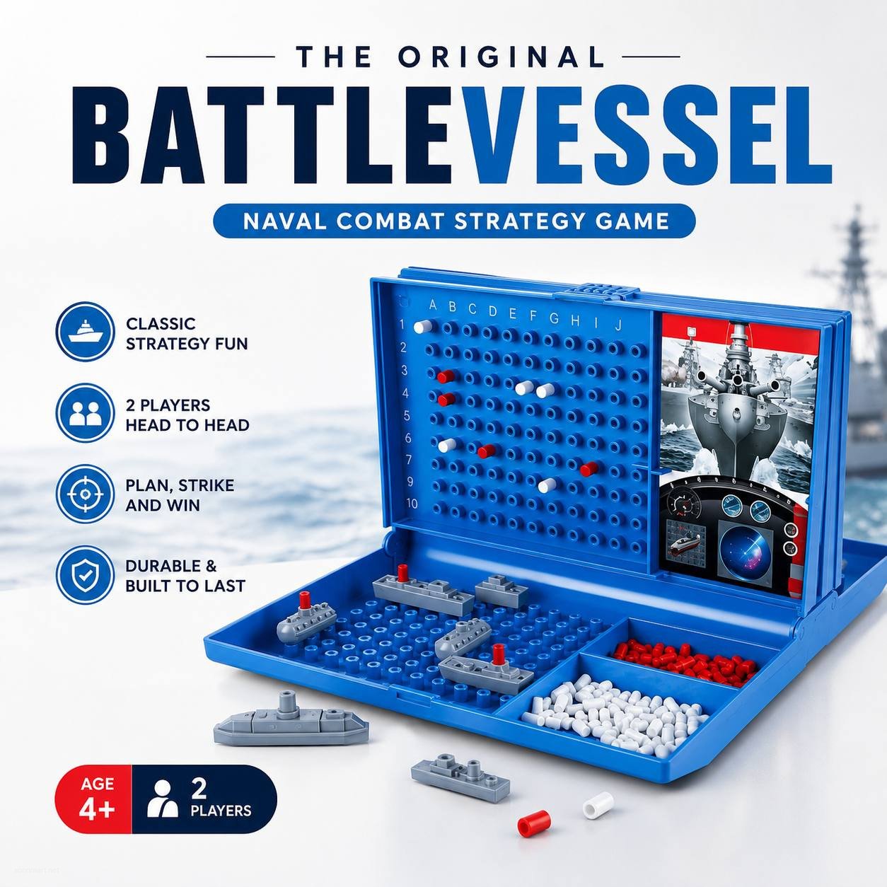 Classic Battleship Board Game for Kids & Family | Sea Battle Strategy with Ships & Planes
